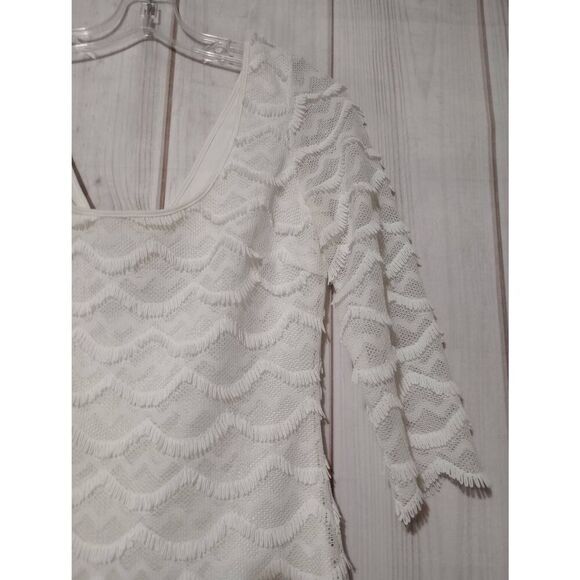Guess Dress Ladies 6 White Lace Bodycon Sheer Sleeves - Picture 4 of 9